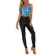 thumbnail image 2 of INSPIRAR CHIC Top Corto de Lentejuelas Metálicas para Mujeres, Brillante y Sin Mangas, Top de Fiesta y Club XS Azul Claro, 2 of 6