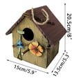 thumbnail image 3 of Vikakiooze Bird Feeders Outdoor Wooden Bird Feeder Courtyard Villa Balcony Hanging Rainproof Bird Feeder, 3 of 5