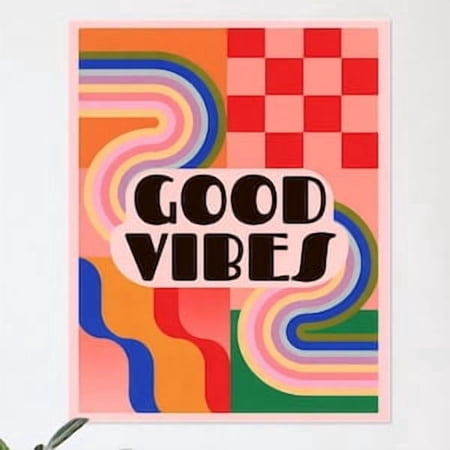 Good Vibes Typography Poster, 8x12 UNFRAMED