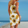 thumbnail image 4 of TIANEK Sundresses for Juniors Sleeveless Floral Mini Sun Dress Pleated Lace-up Tank Dress Short Teen Dresses, 4 of 6