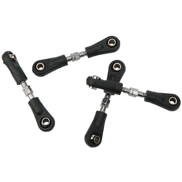 Black Metal 4Pcs Steering Tie Rod Set, Easy to Install & Disassemble, Suitable for All M3 Hex Screws, Great Workmanship, Long Service Life, RC Car Universal Replacement Accessories