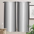 thumbnail image 2 of Black Ombre Window Curtains 84 Inch Length - 2 Panels, Rod Pocket Curtain Panels, Black Grey White Gradient Modern Abstract Art Window Treatment for Bedroom/Kitchen/Bathroom, 52W x 84L Inch, 2 of 5