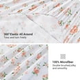 thumbnail image 4 of Floral King Sheet Set Piece Vintage Pink & Yellow Flower Patterned Bed Sheets Soft Breathable Microfiber Sheets with Deep Pocket Fitted Sheets & Pillowcases, 4 of 7