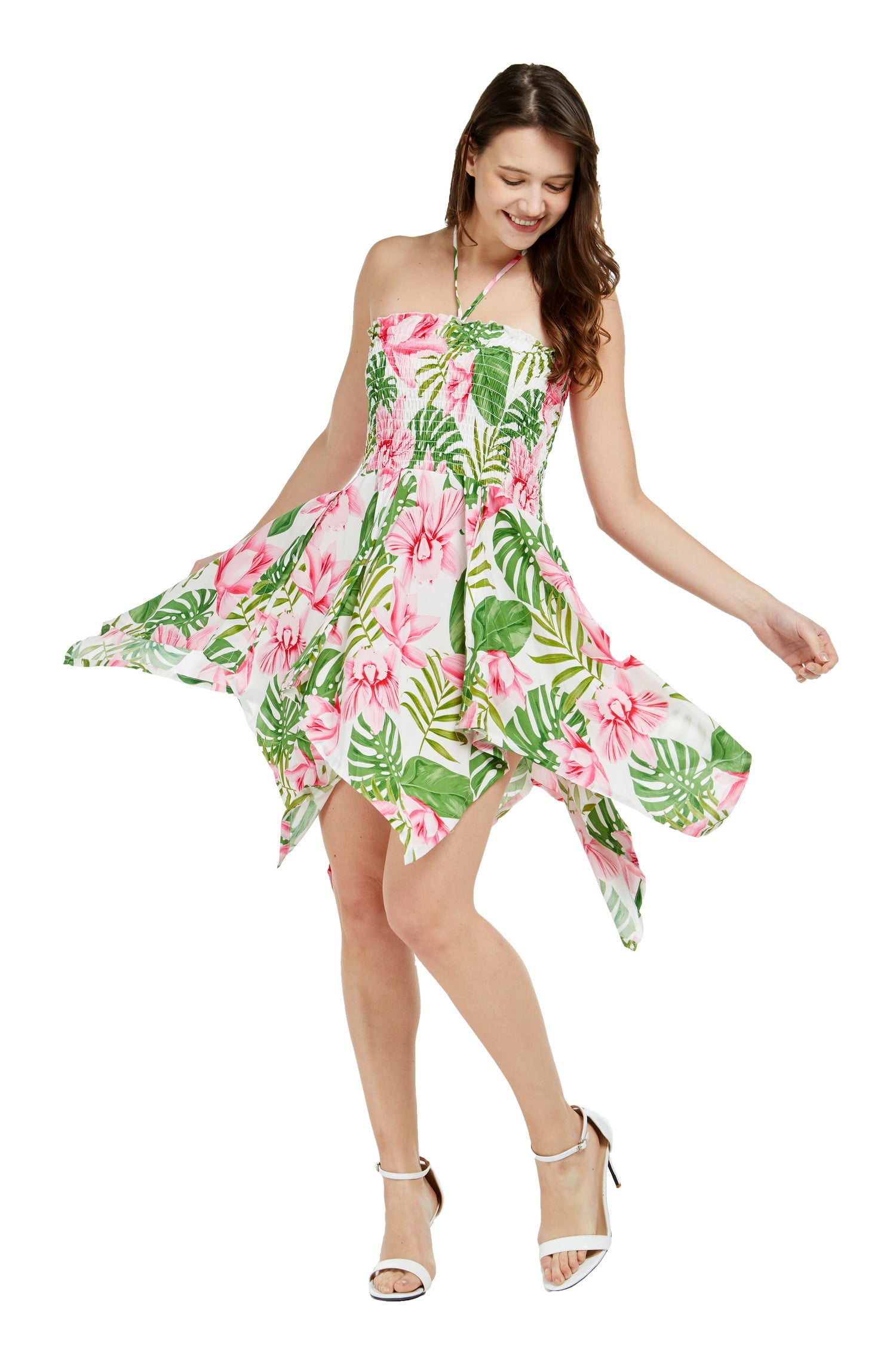 Hawaii Hangover Womens Hawaiian Gypsy Fairy Uneven Bottom Luau Dress