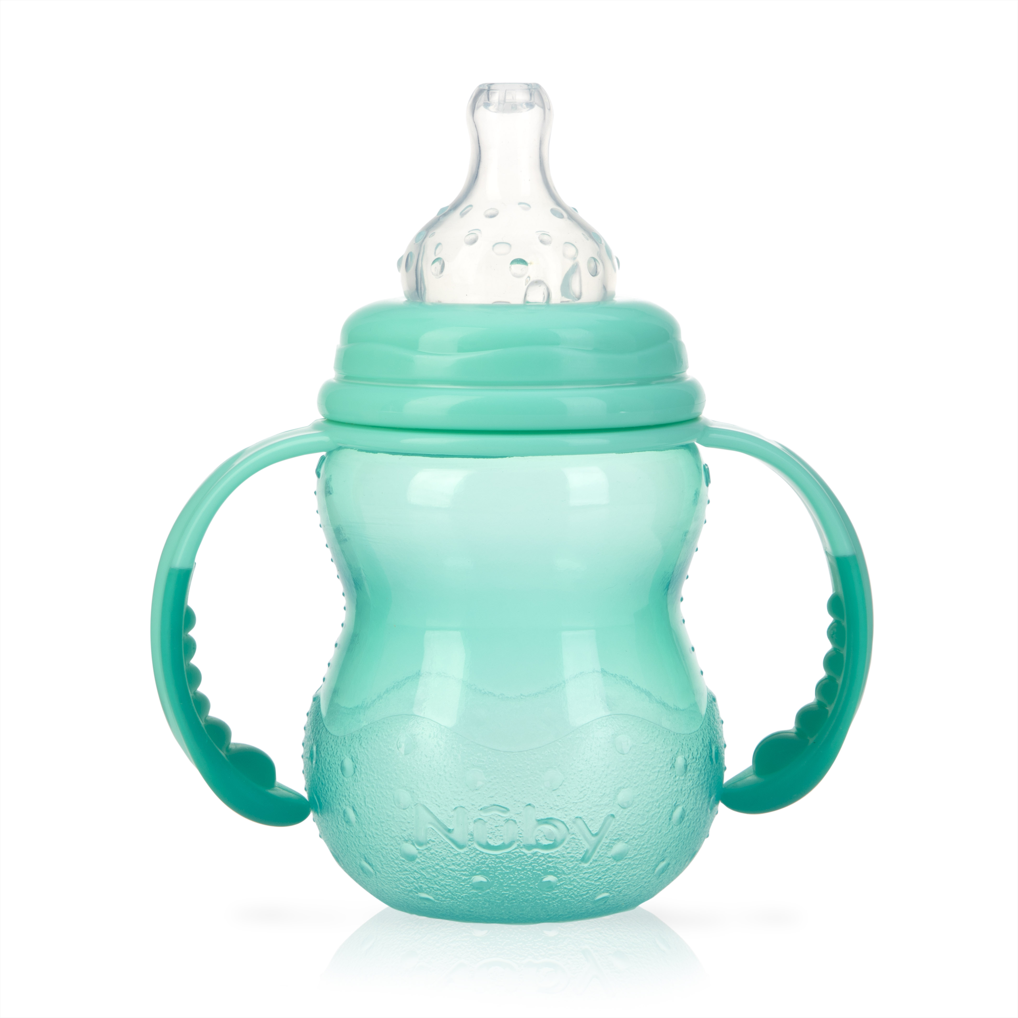 Nuby Bottle-to-Cup Non-Drip Baby Bottle, 8 oz, 3 Pack Blue photo 4