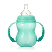 Nuby Bottle-to-Cup Non-Drip Wide Neck Baby Bottle with Removable Handles, 8 fl oz, Blue