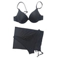 thumbnail image 4 of REORIAFEE Women Plus Size Bikini Swimsuit Bathing Suit Tropical Bathing Suits Three Piece Suit Bandage Push Up Bikini Padded Swimwear Beachwear Set Black L, 4 of 9