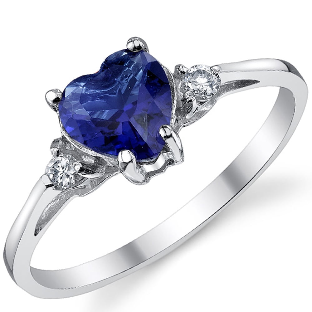RingWright Co. - Women's Sterling Silver 925 Blue Simulated Sapphire ...