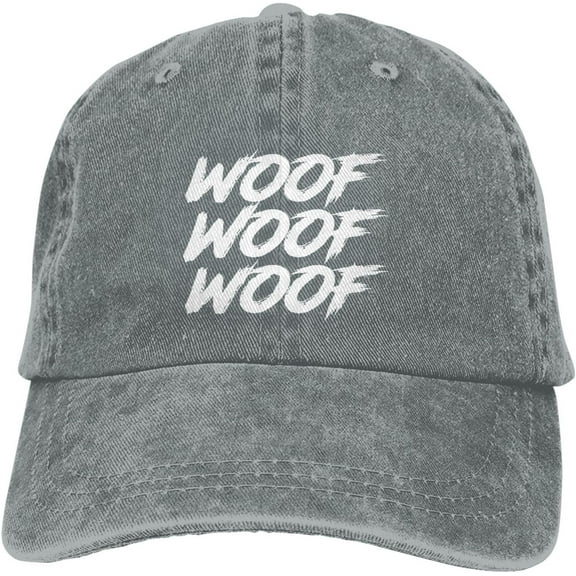 Woof Funny Hat Adjustable Denim Baseball Cap Black Dad Hat Men Women