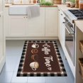 thumbnail image 3 of 2x3 Ft Entryway Area Rug, Coffee Time Kitchen Rug Runner Washable Floor Mat, Vintage Farmhouse Coffee Beans Black Plaid Non Slip Indoor Door Mat Throw Carpet for Bathroom Living Room Bedroom, 3 of 8