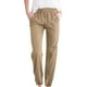thumbnail image 2 of Ichuanyi liquidación mujer color sólido algodón y ropa de lino cintura elástica pantalones rectos largos ICHUANYI WER2023081604353, 2 of 4