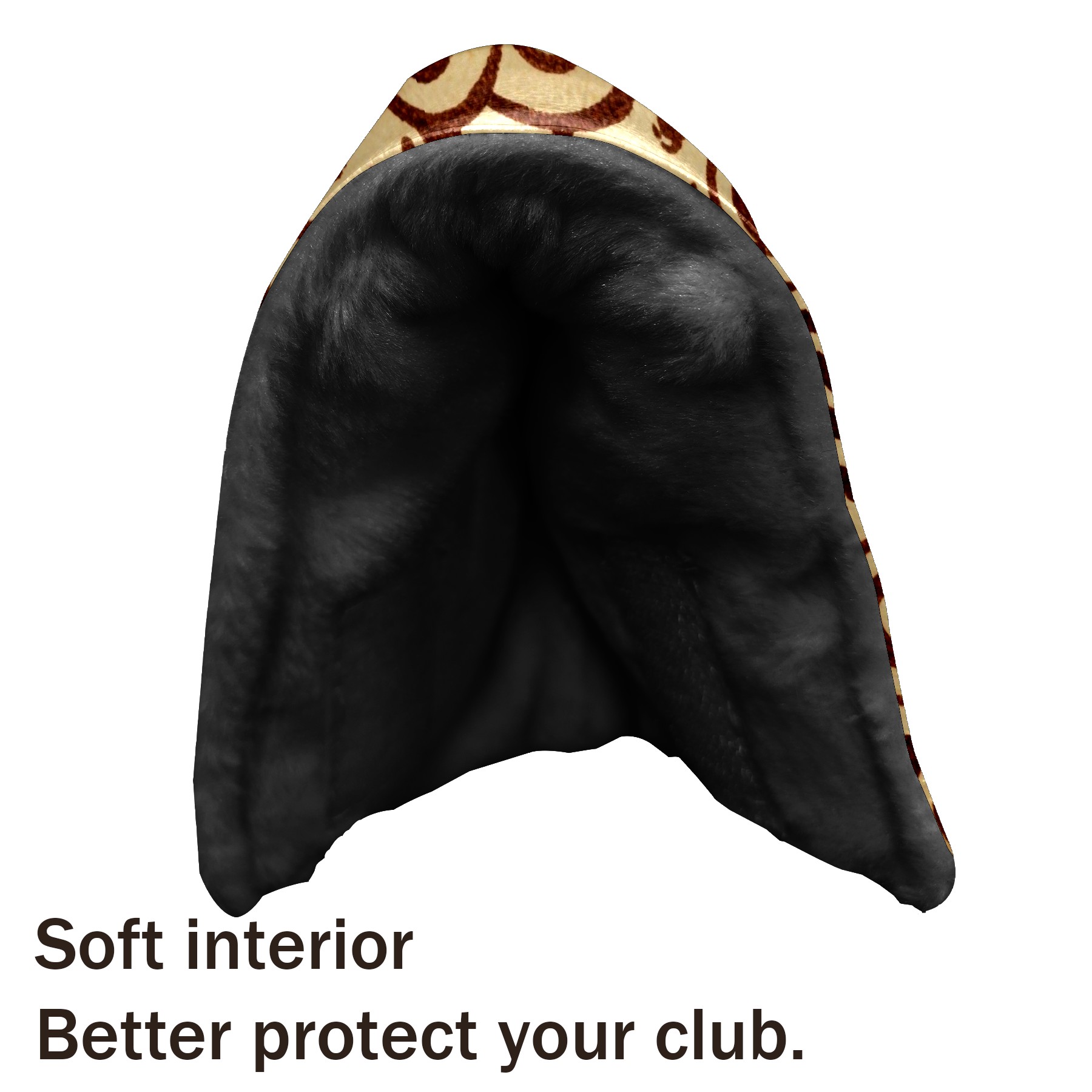 Golf Club Head Cover | Leather Golf Club Putte Headcover , Waterproof Golf Club Head Cover Set Driver Headcovers for Golf Clubs Men Women Brown Scroll Pattern