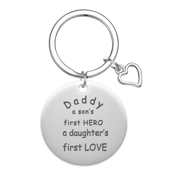 Personalized Family Gifts Keychain Engraved Dad Son Daughter Key Chains Stainless Steel Love Heart Birthday Keyring Gift