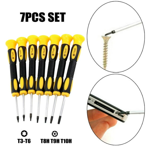 7Pcs T3 T10H Hexagon Torx Screwdriver With Hole Screwdriver Removal Tool