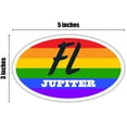 thumbnail image 3 of Jupiter FL Florida Palm Beach County Rainbow Pride Flag 6 Stripes Pride Flag Euro Decal Bumper Sticker 3M Vinyl 3" x 5", 3 of 3