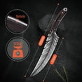 thumbnail image 5 of Huusk  Feather Knife Hand Forged Viking Knife High Carbon Steel Butcher Knife Boning knife for Meat Cutting Japanese Chef Knives Cooking Knife with Sheath for Kitchen Camping Gift for Dad, 5 of 7