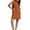 Orange, variant on OSOLU Women Solid Color Short Sleeve V-Neck Dress Large Swing Dresses Summer Casual Skirt Cute Skirts