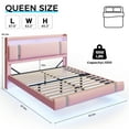 thumbnail image 6 of IDEALSOUL Queen Size Bed Frame with LED Lights,Floating Metal Platform Bed with Storage Headboard,No Box Spring Needed,Easy to Assemble (Queen,Pink), 6 of 11
