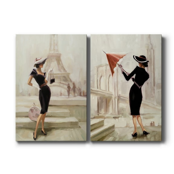Love, From Paris Premium Gallery Wrapped Canvas - Ready to Hang - Set of 2 - 32 x 48 Each