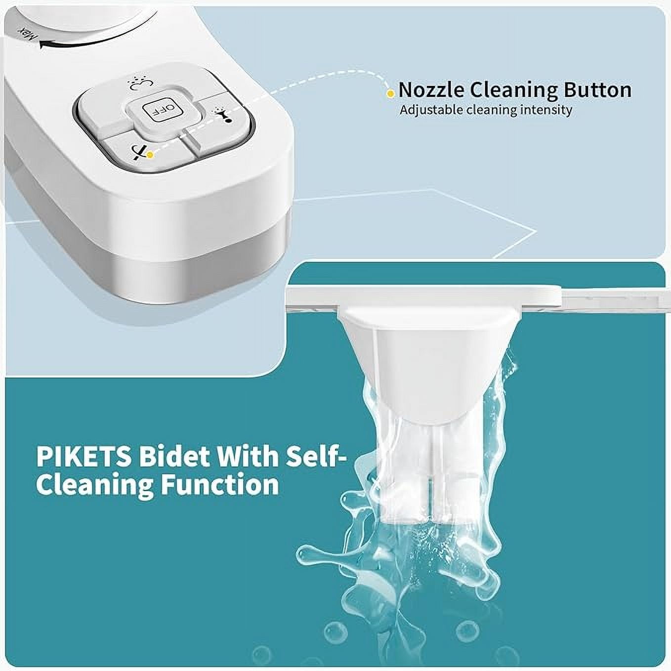 SAMODRA Non-Electric Bidet - Self Cleaning Dual Nozzle Bidet Attachment with Independent Adjustable Water Pressure (White)