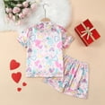 thumbnail image 5 of Rvasteizo Toddler Summer Outfits Print Short Sleeve Top Shorts Thin Home Wear Set for Kids, 5 of 5