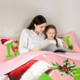 thumbnail image 4 of Homewish Cute Bowknot Letter M Twin Bedding Sets 7-Piece for Kids, Cartoon Santa Claus Bedding Comforter Set, Pink Christmas Theme Reversible Sheet Sets, Lightweight Room Decor, 4 of 7