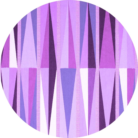 Ahgly Company Indoor Round Abstract Purple Contemporary Area Rugs, 7' Round