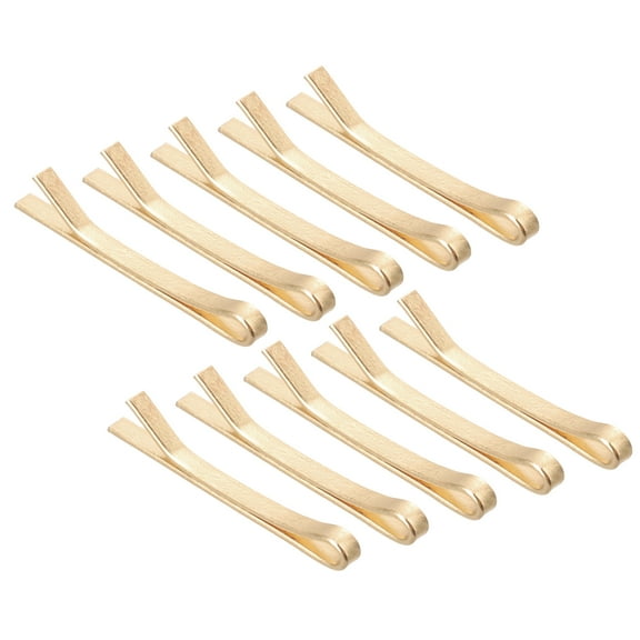 Uxcell 10Pcs Tiny Doll Hair Pins, 0.59" Light Gold Mini Metal Hair Clips Bobby Pins