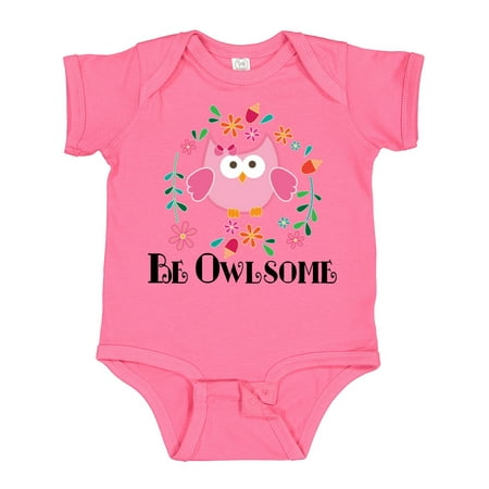 

Inktastic Girl Owl Be Owlsome Gift Baby Girl Bodysuit
