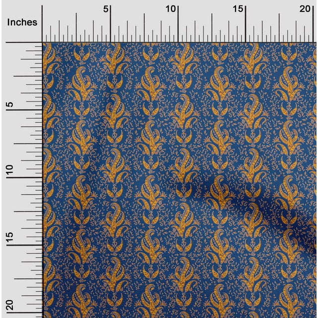 oneOone Tissu Georgette Viscose Imprimé Feuilles Bloc 42 Pouces de Large