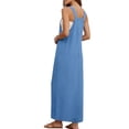 thumbnail image 4 of Oksale Vacation Dresses for Women Casual Sleeveless Linen Dress with Pockets 2026 Maxi Beach Dresses Blue M, 4 of 8