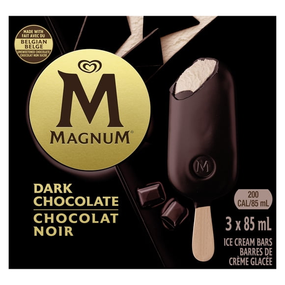 Magnum Dark Chocolate Ice Cream Bars, 3 x 85 mL