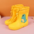 thumbnail image 2 of Gelikeya Toddler Rain Boots for Boy Lightweight Outdoor Wear with Easy Pull Handles Snow Boots (Rainwear, Yellow, 7-8 Years), 2 of 3