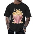 thumbnail image 2 of Bibifish Mens T-Shirts Loose Fit Crew Neck Popcorn Graphic Print Tshirts Casual Trendy Short Sleeve Daily Tee Tops, 2 of 3