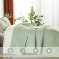 thumbnail image 4 of Juego de colcha WURUIBO King/Cal King de microfibra verde salvia, 3 piezas, 4 of 7