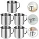 thumbnail image 4 of tazas pequeñas con asa para oficina, de acero inoxidable, para beber agua, para viajes y de aluminio., 4 of 5