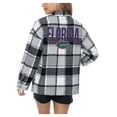 thumbnail image 3 of Women's Gameday Couture  Grey Florida Gators Long Sleeve Brushed Plaid Button-Up Overshirt Jacket, 3 of 4