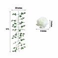 thumbnail image 7 of Balsa Circle 6 feet Green Garland 5 Ivory Silk Rose Flowers Leaves Wedding Party, 7 of 7