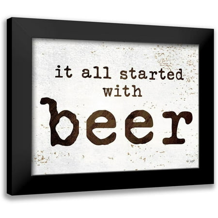 Jaxn Blvd. 14x12 Black Modern Framed Museum Art Print Titled - It All Started with Beer