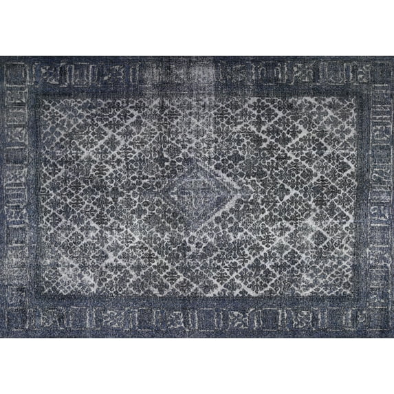 Ahgly Company Machine Washable Indoor Rectangle Traditional Roman Silver Gray Area Rugs, 8' x 10'