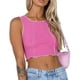 thumbnail image 1 of Cuello redondo Crop Top versátil sin mangas transpirable Racer Back Tank Tops para mujeres niñas, 1 of 8