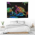 thumbnail image 3 of COMIO  Rainbow Ocean Reptile Tortoise Wall Hanging Boho Sea Turtle Tapestry Marine Coastal Decor Wall Blanket Colorful Nautical Beach Wall Art Small, 3 of 7