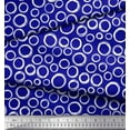 thumbnail image 3 of Soimoi Blue Cotton Jersey Fabric Circle & Oval Geometric Fabric Prints By Yard 58 Inch Wide, 3 of 3