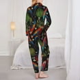 thumbnail image 3 of Pajama Sets for Women 2 Pcs, Artistic Cute Parrot Plant Flower Button Down Long Sleeve Sleepwear Lounge PJ Sets, 3 of 6