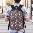 thumbnail image 6 of Goofa Skull record rock Pattern 17in Student Backpack - School, Travel, Work Bookbag -Laptop Backpack,Water Resistant College School Computer Bag, 6 of 6