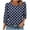 Navy, variant on EchfiProm Womens Tops Crew Neck Relaxed Fit T-Shirts 3/4 Sleeve Black Pullover Polka Dot for Women