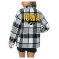 thumbnail image 3 of Women's Gameday Couture  Grey Iowa Hawkeyes Long Sleeve Brushed Plaid Button-Up Overshirt Jacket, 3 of 4