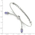 thumbnail image 2 of 3.4mm 925 Sterling Silver Polished Artisan Oxidized Adjustable Reflections Purple Crystals Adj. Bracelet - Link Bracelet, 2 of 2