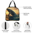 thumbnail image 3 of Yiaed Sunset Ocean Whale Print Insulated Lunch Bag Reusable Cute Tote Lunch Box, Leakproof Cooler Lunch Bags for Work Office Travel School Picnic, 3 of 5