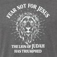 thumbnail image 5 of Wild Bobby Fear Not For Jesus The Lion Of Judah Has Triumphed Inspirational/Christian Men Premium Tri Blend Tee, Dark Heather, Small, 5 of 5